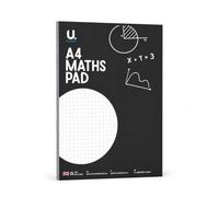 A4 Maths Pad Squared Paper Notebook Pack Of 1- 70 Pages Graph & Grid Paper Pad, 70gsm White Paper, Glued Binding, 70gsm White Paper,School Notebook For Maths Science Drawing & Study 29.7 x 21 x 0.7cm