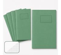 A4 Maths & Science Exercise Books 5 Pack, 64 Pages Each, Graph & Lined Pages, Green School Notebooks for Students, Homework, Revision, College & Home Study