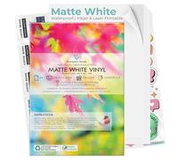 A4 Matte White Waterproof Vinyl Sticker Paper | 20 Sheets | Tear-Proof Self-Adhesive PVC | Inkjet & Laser Printable | Outdoor Labels, Car Stickers, Product Labels | Evergreen Goods