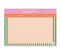A4 Meal Planner Pad - Cabana Stripe Design, 52 Tear-away Pages - Meal Planning - Breakfast, Lunch and Dinner - 100% Recycled and Recyclable Paper - UK Made - Good Tuesday