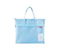A4 Mesh Document Files Zip Lock Folder Wallets Bags 11.3x13.8 in Double Pocket Waterproof Dustproof File Bag with Handle Document Storage Pouch for School Travel Office (Blue)