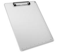 A4 Metal Clipboards, Heavy Duty Hardboard Writing Pad, Aluminum Clipboard with Measurement Guide, Hangable Metallic Silver Writing Document Holder for Office School (A4)