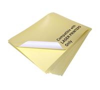 A4 Metallic Gold Laser Printable Self-Adhesive Sticker Paper | 20 Sheets | Laser Printable | For Cutting Machines | Durable Photo Paper | Sticky Back | Customisable Gold Colour Craft Labels