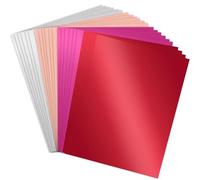 A4 Mirror Card, 60 Sheets Pink and Red 250gsm/92Ib Metallic Reflective Paper for Crafts DIY Projects Card Making Party Decoration
