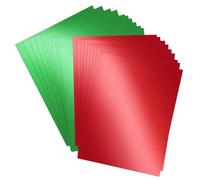 A4 Mirror Card, 60 Sheets Red and Green Metallic Reflective Paper 250gsm for Crafts DIY Projects Card Making Party Decoration (Red and Green)