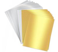 A4 Mirror Card, 60 Sheets Silver and Gold 250gsm/92Ib Metallic Reflective Paper for Crafts DIY Projects Card Making Party Decoration