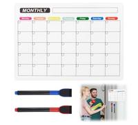 A4 Monthly Planner Magnetic, Whiteboard Calendar for Fridge with 2 Dry Erase Markers Magnetic Fridge Monthly for Adults and Children for Daily Meal Planning Memo Event Reminder Notice Board