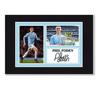 A4 Mounted Signed Phil Foden Manchester City Photo Montage - With Pre Printed Autograph - Ready To Be Framed - Artwork, Wall Art Football Memorabilia