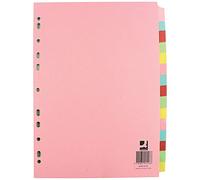 Q-Connect 15-Part Subject Divider Multi-Punched A4 (Pack of 10) KF01516Q