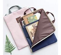 A4 Multifunctional File Folders Portable Canvas Document Wallets Waterproof Zipper File Organiser Storage Bag with Handle for Papers Pens Book Tablet