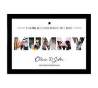 A4 Mummy Personalised Photo Collage Framed Black