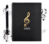 A4 Music Folder Display Book - Pocket Display Book Waterproof Plastic 50 Pockets/100 Pages, Protective Sheet Waterproof Plastic Display Sheet Music Score, Paper Documents, Blank Concert Choral Folder