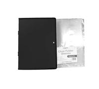 A4 Musical Notes Choral Folder Student School Musician Choir Cantabile Pocket with 5 Acid Free Sleeves (Black)