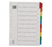 A4 Mylar Divider 10-Part White with Multi-Colour Tabs WX01526 (Pack of 5)