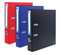 A4 Narrow Lever Arch File - Assorted Office Colours, Slim Profile Binder with Metal Finger Pull & Spine Label - Ideal for Document Organisation at Work or School