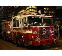 A4| New York Fire Engine Poster Size A4 Red Truck Emergency Poster #14548
