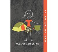A4 Notebook 6mm: Camping Girl Lined Exercise Book
