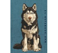 A4 Notebook 8mm: Black Siberian Husky Dog