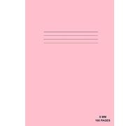 A4 Notebook 8mm line ruled with margin 100 Pages: 90gsm White Paper, Feint Ruled With Margin, Writing Notebook For Children Pink