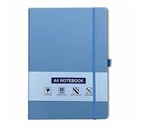 A4 Notebook Hardback Ruled Notepad Notes Lined Journal Diary with Pen Holder Premium Quality Casebound Book (Sky Blue)