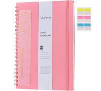 A4 Notebook, Lined Wirebound Spiral Notebook,110Pages /55 Sheets for Writing,100gsm Thick Paper, Waterproof Hardcover,Ruler, Bookmark,Journal for Women Men Work Office School, 21.5 x 28cm, Pink