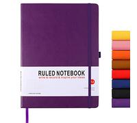 A4 Notebook, Notebook A4 Journal Notebook Hardcover Notepad with Bookmark Composition Notebooks, Pen Loop, and Elastic Closure, 8.3" X 11.18",Purple