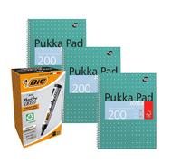 A4 Notebook Pack of 3 & 12x Marking 2300 Markers for Writing Use Pukka Multi One Size