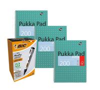 A4 Notebooks Pack of 3 & 12x Marking 2000 ECOlutions Markers Pukka Multi One Size