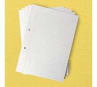 A4 Notepads - Five Pack - Quality 90gsm Ruled Paper with Margin & Two Hole Punched