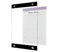 A4 Notice Board, Picture Frame, Glass Dry Erase Board for Wall, Double Layered Clear Glass Acrylic Dry Erase Board WhiteBoard, A4 Frame 8.3 x 13.6 Wall Gallery Poster Photo Frame