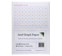 A4 Number Grid Pack - 1 to 100 Number Square - 30 Loose-Leaf Sheets