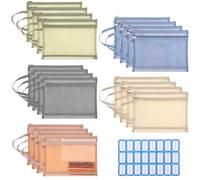 A4 Nylon Travel Zipper Bags, 20 Pcs Double-Layer Mesh Zipper Pouch Bags, Toys Storage Bags, Puzzle Storage Pouches, Document Bags, Mesh Bags for Office School Home