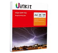 A4 OHP Film for Inkjet Print - 20Sheets Overhead Projector Film with White Sticky Stripe Uinkit