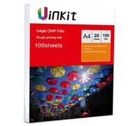A4 OHP Film for Inkjet Printer - 100sheets Overhead Project Film Transparency Sheets Film with White Stripe Uinkit