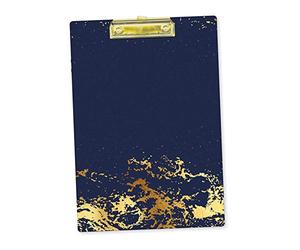 A4 Opulent Starry Sky Hardback PVC Clipboard Navy Blue Gold