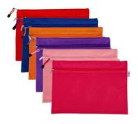 A4 Oxford Cloth Waterproof Zipper File Bags, 6pcs Zip Bags Wallets File Document Pocket Double-Layer Grid Receipt Toy Puzzle Organizer for Office School Home Supplies Travel Accessories