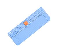 A4 Paper Cutter Trimmer,Mini Portable Paper Cutter Scrapbooking Tool with Security Safeguard and Side Ruler for Paper, Photos and Labels (Blue)