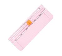 A4 Paper Cutter Trimmer,Mini Portable Paper Cutter Scrapbooking Tool with Security Safeguard and Side Ruler for Paper, Photos and Labels (Pink)