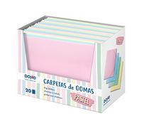 A4 Pastel Coloured Rubber Folder Display - Pack of 20