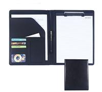 A4 Personal Travel Conference Document Folder, A4 Clipboard Organizer with Business Card Holder and Optional Calculator in Multicolor(Svart,No Calculator)