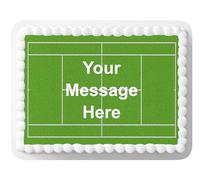 A4 PERSONALISED MESSAGE Tennis Sports Court Wallpaper Edible Cake Topper Decoration - Great for larger cakes