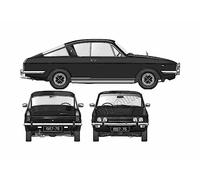 A4 Photo Blueprint Sunbeam Rapier Coupe 1971