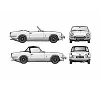 A4 Photo Blueprint Triumph Spitfire Mk III Cabriolet 1967