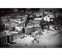 A4 Photo Cornwall Goran Haven Looking Down On Beach & Cottages
