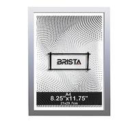 A4 Photo Frame Styrene Front Picture Frames Certificate Frame Portrait Landscape Wall Mountable or Tabletop Modern Frame Picture Display Art Wall Gallery For Home Office Wall Decor (Silver)