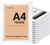 A4 Photo Frame, White, Pack of 12, Picture Frame, Certificate, Art Print Poster, 21cm x 29.7cm, White Frames, A4 Photo Collage Gallery Display