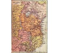 A4 Photo World War I Map of The East Africa Front