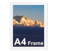 A4 Picture Frame,Versatile Frame with Safe Perspex Front & Wall Hanging Hooks - For Display, Landscape or Portrait Orientation, Wall-Mount & Desk Stand(white frame)