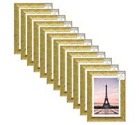 A4 Picture Frame With Glass Front Golden Frame 21 x 29.7cm Certificate Photo Frame Wall Mountable Free Standing Gold Frame Picture Display For Classic Wall Decor (Pack of 12)