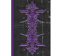 A4 Pin Stripes - Notebook: lined paper 106 pages - Purple & Black on Black Abstract background